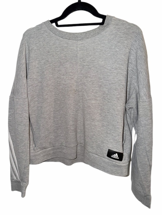 adidas Tops - Womens Adidas Crewneck Cropped Lg Grey Sweatshirt w/ white signature stripes ln